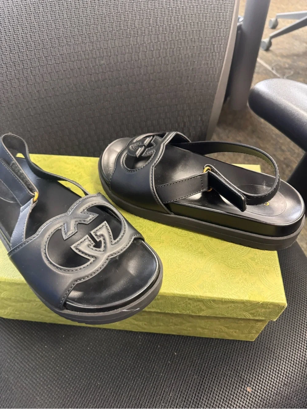 Gucci Black Cosmos Softy Sandals
